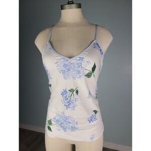 Y2K Kate Spade Sz S Cami Top Floral Hydrangea Blue V Neck Preppy Coquette